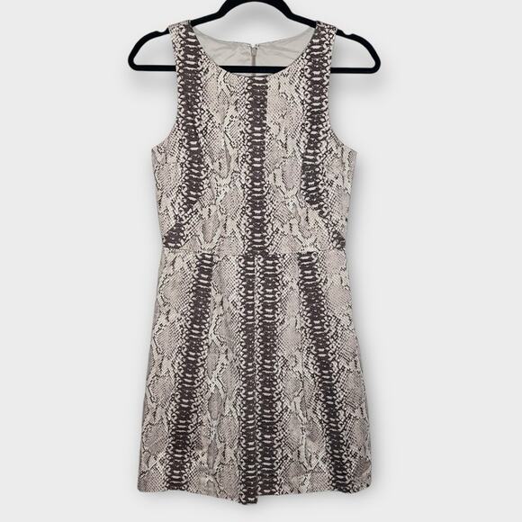 TRACY REESE brown/tan snakeskin reptile a line Dress size 6 Swiftie - Picture 2 of 5